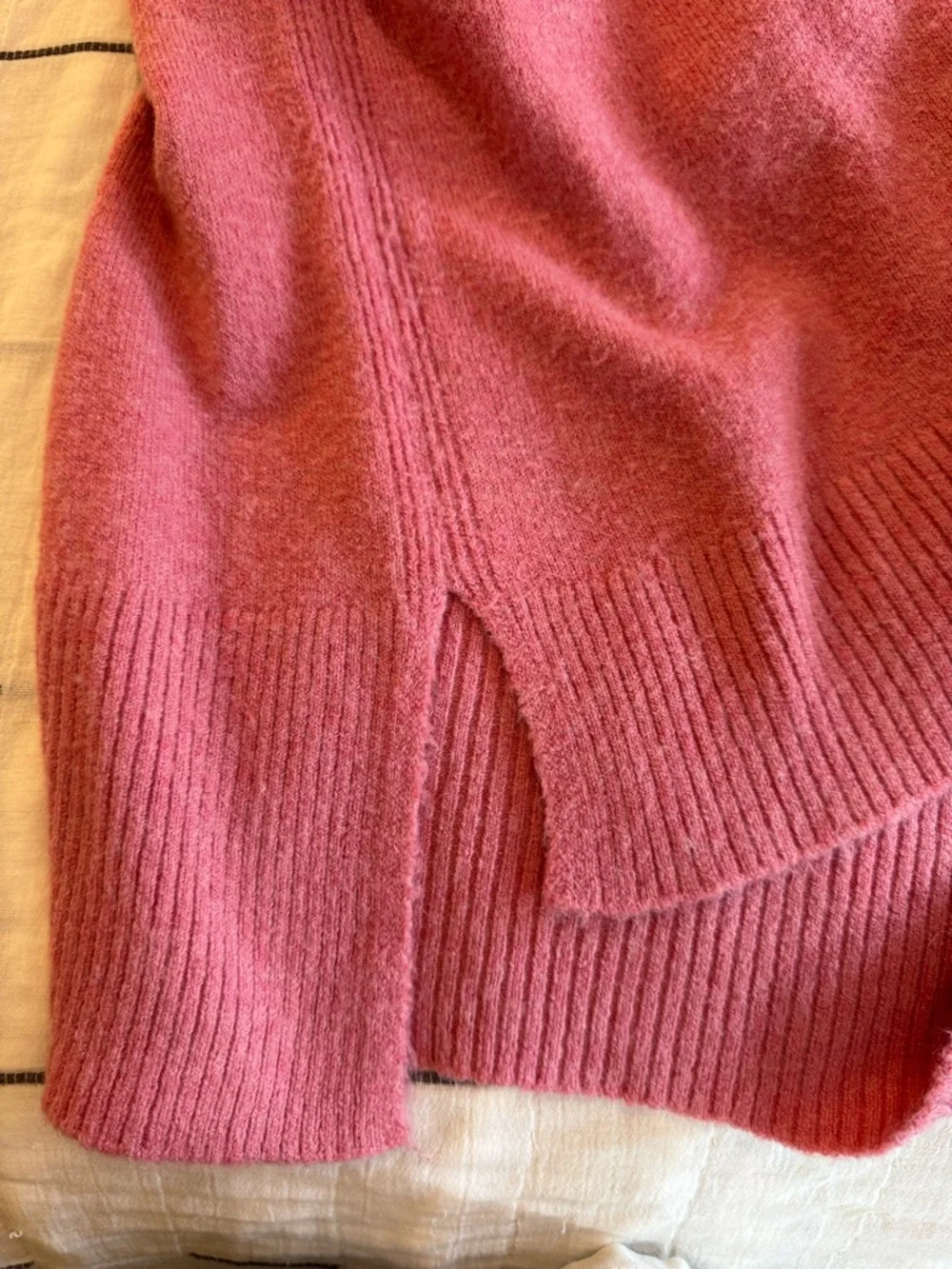 J.Crew Supersoft Turtleneck Sweater Pink Side Slits Large